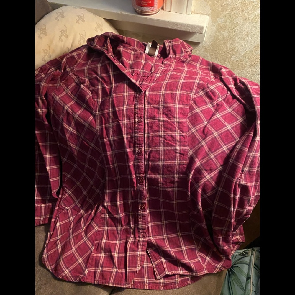Long sleeved, button front with hood